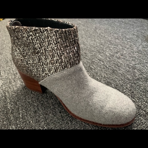 Toms Metallic Tweed & Felt Ankle Boots - Picture 3 of 5